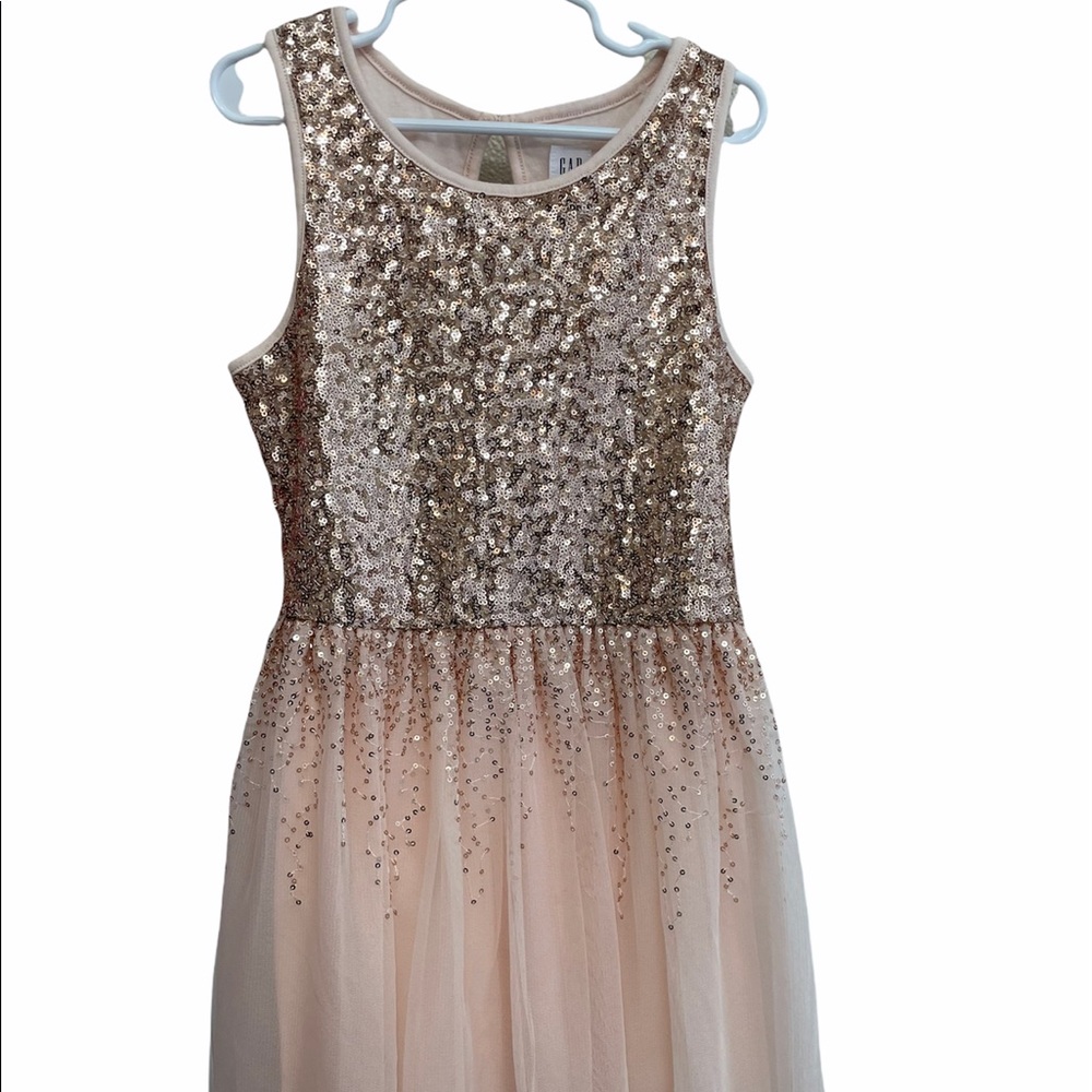 Girls Gap mixed media dress in Pink